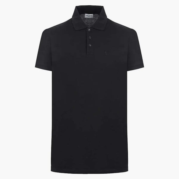 Logo Saint Laurent Polo Black