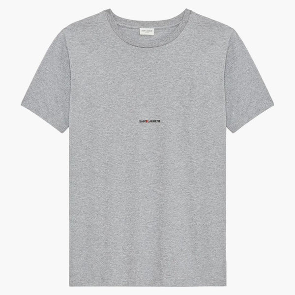 Svatý Laurent Logo Rive Gauche T-Shirt Grey Opláchnutí