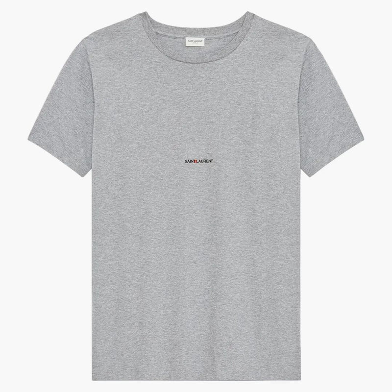 Svatý Laurent Logo Rive Gauche T-Shirt Grey Opláchnutí