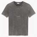 Saint Laurent logo Rive Gauche Camiseta lavada negra