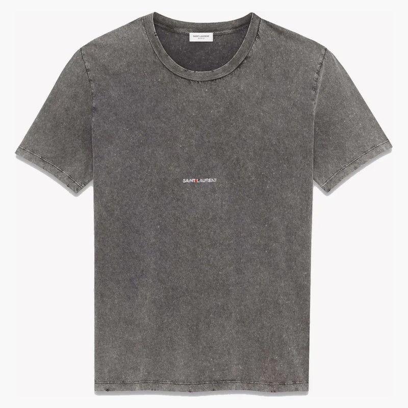 Saint Laurent Logo Rive Gauche T-Shirt Washed Black