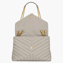 Saint Laurent Loulou Medium Chain Bag Matelasse Y Blanc Vintage