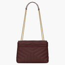 Saint Laurent Loulou Medium Chain Bag Matelasse Y Rouge Legion