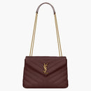 Saint Laurent Loulou Medium Chain Bag Matelasse Y Rouge Legion