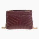 Saint Laurent Loulou Small Chain Bag Matelasse Y Rouge Legion