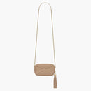 Saint Laurent Lou Mini bolso en grano acolchado de Poudre Dark Beige
