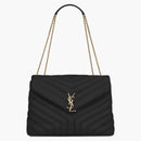 Saint Laurent Loulou Bag Matelasse Y Leather Gold-Tone Medium Black