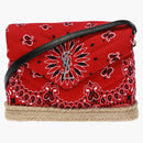 Saint Laurent Loulou Espadrille Bandana Bandana Shoulder Bag Red