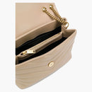 Saint Laurent Loulou Quilted Shoulder Bag Beige