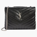 Saint Laurent Loulou Silver-Tone Medium Black