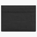 Saint Laurent Monogram Card Case Crocodile Embossed Leather Black