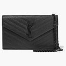 Saint Laurent Monogram Envelope Chain Wallet Black