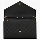 Saint Laurent Monogram Chain Wallet Grain De Poudre Black