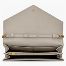 Saint Laurent Monogram Chain Wallet Grain De Poudre Blanc Vintage