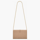 Saint Laurent Monogram Chain Wallet Grain De Poudre Dark Beige