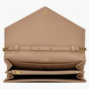 Saint Laurent Monogram Chain Wallet Grain De Poudre Dark Beige