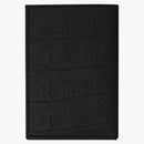 Saint Laurent Monogram Card Card Wallet Crocodile Embossed Leather Black