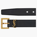 Saint Laurent Monogram Square Buckle Belt Black