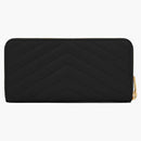 Saint Laurent Monogram Zip Around Wallet Grain de Poudre Black