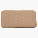 Saint Laurent Monogram Zip Around Wallet Grain de Poudre Dark Beige