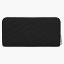Saint Laurent Monogram Zip Around Wallet Matelasse Grain de Poudre Black