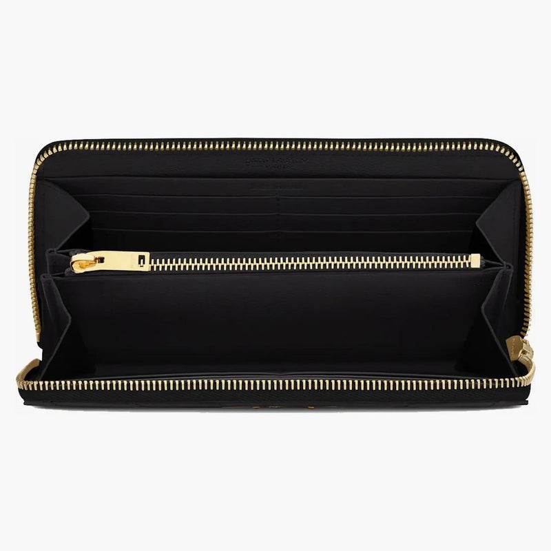 Saint Laurent Zip kolem peněženky Velká monogram zrno de poudre černá