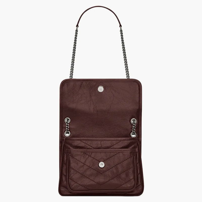 Saint Laurent Niki Baby Crinklede Vintage Rouge Legion