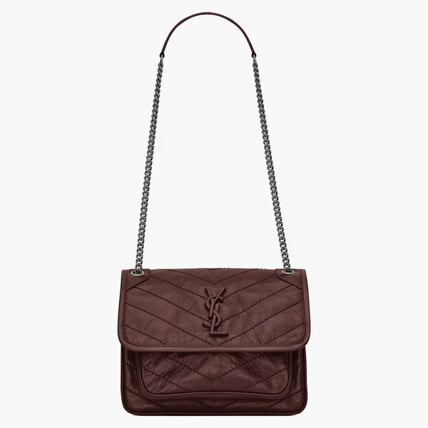 Saint Laurent Niki Baby Crinklede Vintage Rouge Legion