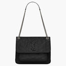 Saint Laurent Niki Shoulder Bag Medium Crinkled Vintage Black