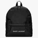 Saint Laurent Nuxx Backpack In Nylon Silver/black