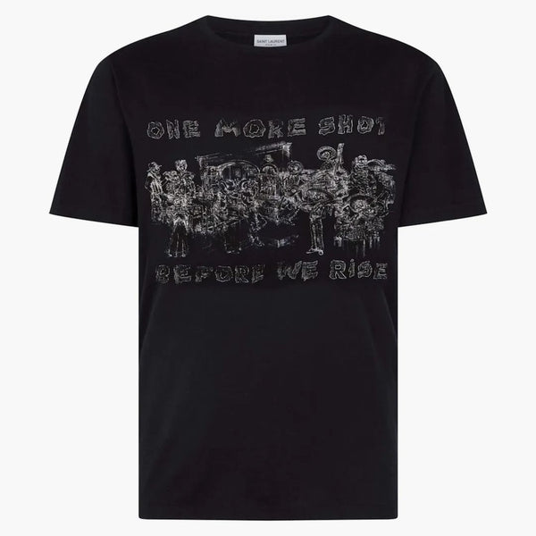 Saint Laurent Ještě jeden výstřel tričko černé/přirozené
