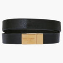 Saint Laurent Opyum Pulsera de doble envoltura en cuero y metal negro/tono de oro