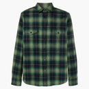 Svatá košile s Saint Laurent nadměrná flanelová košile zelená/černá/bílá