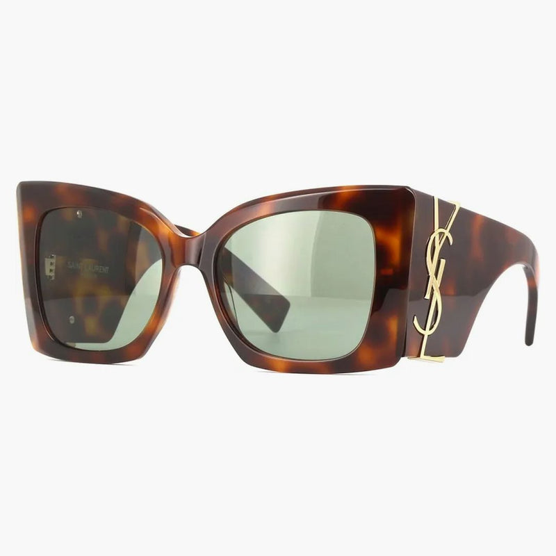 Saint Laurent Oversized Sunglasses Havana/green (sl-m119-blaze-002)