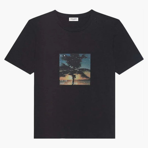 Tričko Saint Laurent Palm Tree (652565 Y36AD 1068) Černá/vícebarev