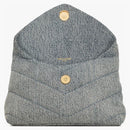 Saint Laurent buffer in denim and smooth Leather Small Blue-Gray/Light Azure