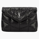 Saint Laurent Buffer in Quilted Lambskin Pouch Black/Silver-Tone