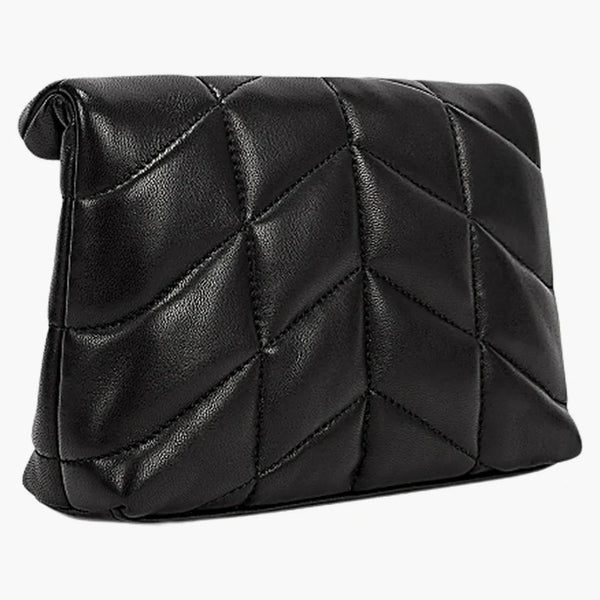 Nárazník Saint Laurent v prošívané jehněčí pouzdro černé/stříbrné tónu