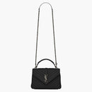 Saint Laurent Quilted College Shoulder Bag Medium Black