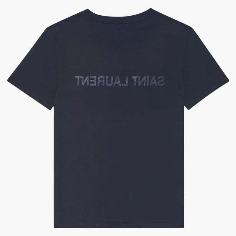 Saint Laurent Reverse Logo T-Shirt Navy