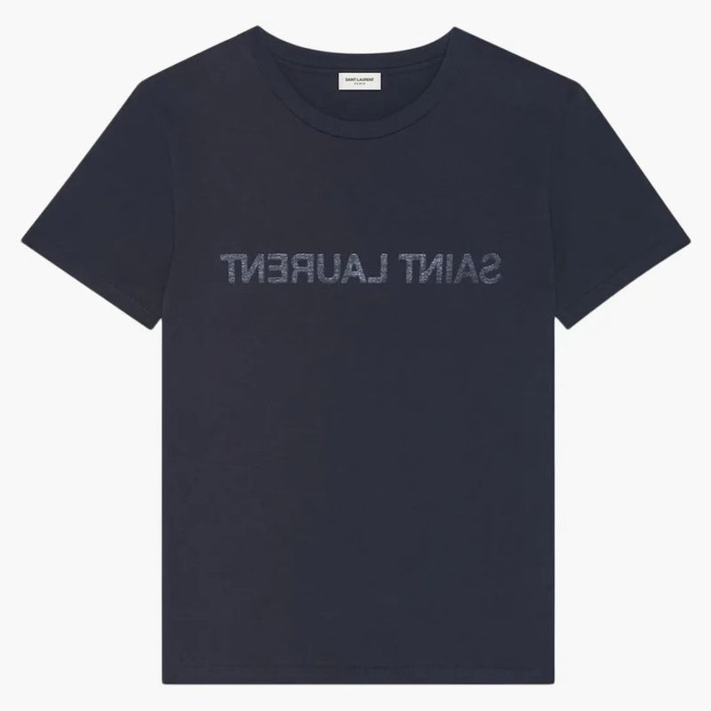Saint Laurent Reverse Logo T-Shirt Navy