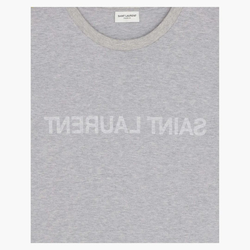 Saint Laurent Reverse T-shirt Gris Chine Et Natural