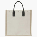 Saint Laurent Rive Gauche North/South dead white linen/beige