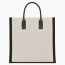 Saint Laurent Rive Gauche North/South dead white linen/black