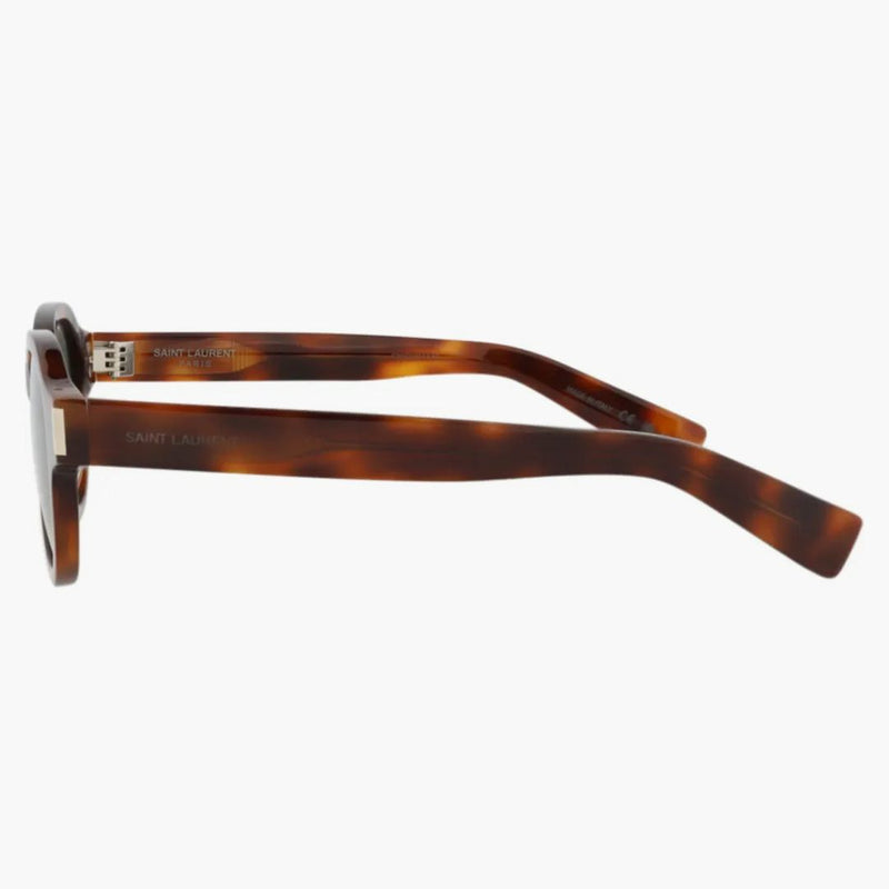 Saint Laurent Round-frame Acetate Sunglasses Havana/havana/green (sl546-30013743-002)