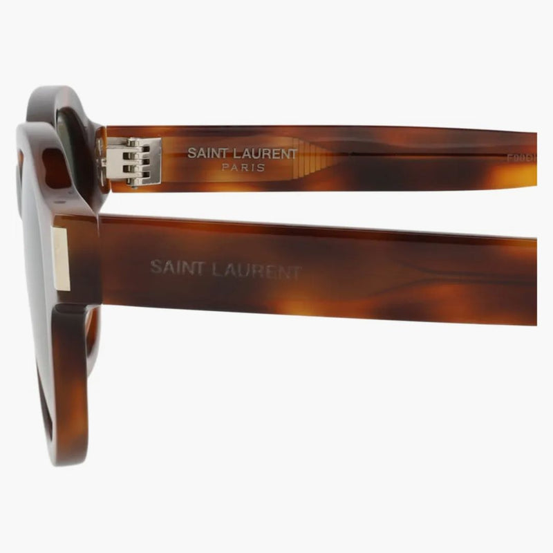 Saint Laurent Round-frame Acetate Sunglasses Havana/havana/green (sl546-30013743-002)