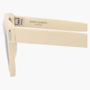 Saint Laurent Round-Frame Recycled Acetate Sunglasses Ivory/Ivory/Brown (SL571-30014069-005)