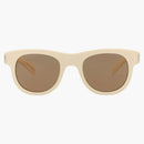 Saint Laurent Round-Frame Recycled Acetate Sunglasses Ivory/Ivory/Brown (SL571-30014069-005)