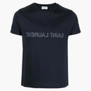 Saint Laurent Round Neck T-shirt Marine/Naturel