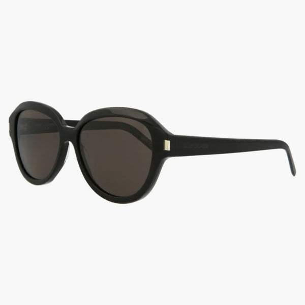 Occhiali da sole ovali rotondi di Saint Laurent Black/Nero (SL400-30009332-001)